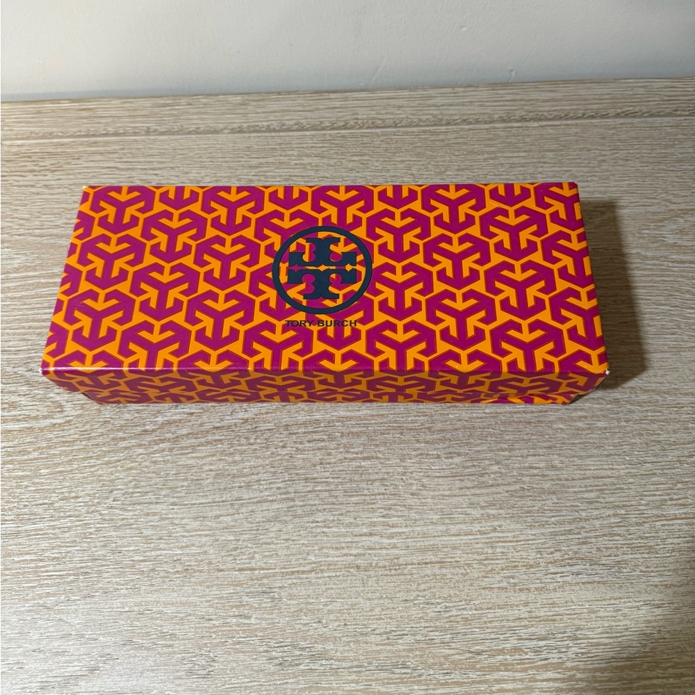 Tory Burch Red and Orange Geometric Box & Tissues